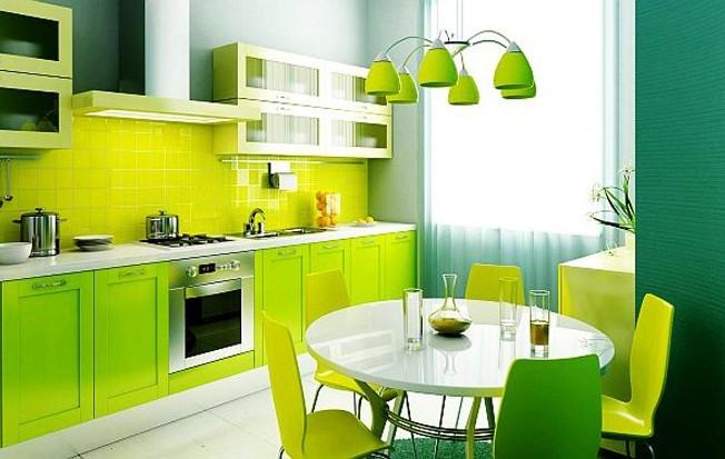 кухня зеленая